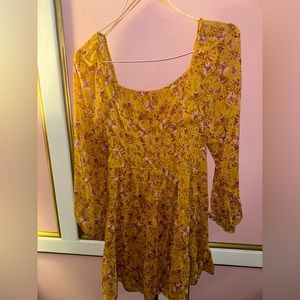 Floral print Yellow & pink dress
